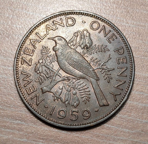 NUEVA ZELANDA NEW ZEALAND ELIZABETH II 1 PENNY 1959 24.2 BR SC UNC