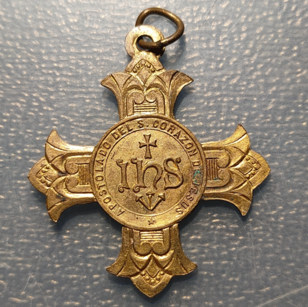 MEDALLA RELIGIOSA VIRGEN MARIA SANTUARIO DE LONDRES METAL BLANCO 20x12mm - Imagen 2