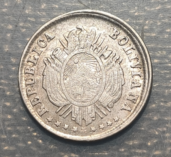 BOLIVIA 5 CENTAVOS 1875 FE KM 157.1 EBC
