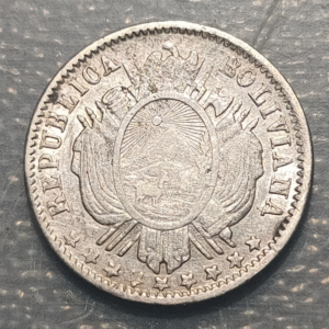 BOLIVIA 10 CENTAVOS 1874 FE KM 158.1 MBC+