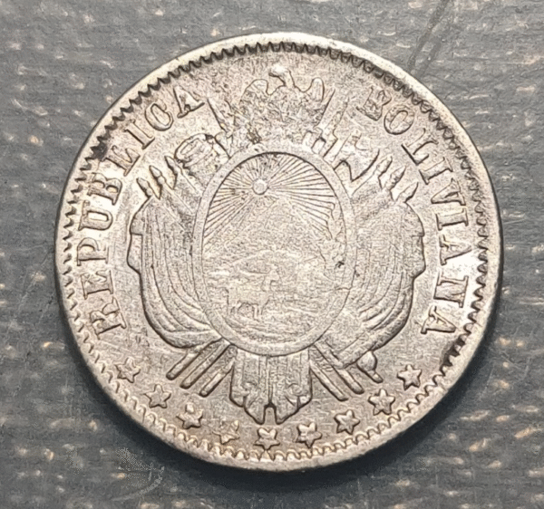 BOLIVIA 10 CENTAVOS 1874 FE KM 158.1 MBC+