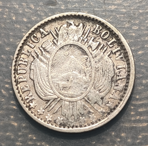 BOLIVIA 10 CENTAVOS 1878 FE KM 158.2 MBC-/MBC