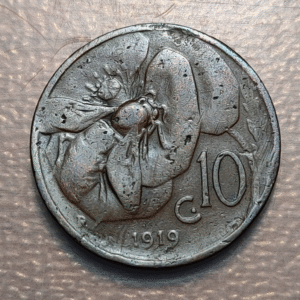 ITALIA VITTORIO EMANUELE III 10 CENTESIMI 1919 ESCASA SCARCE