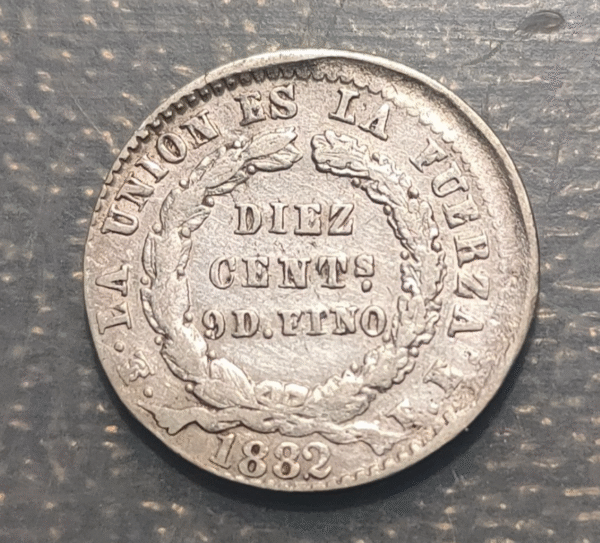 BOLIVIA 10 CENTAVOS 1882 FE KM 158.2 MBC - Imagen 2