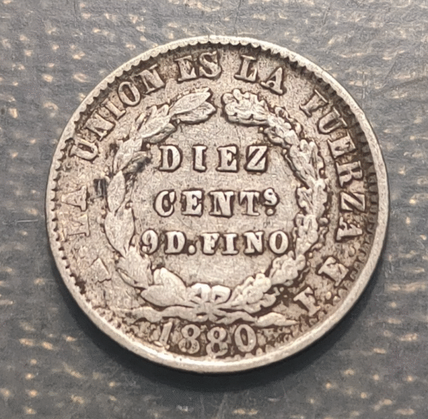 BOLIVIA 10 CENTAVOS 1880 KM 158.2 MBC-/MBC - Imagen 2