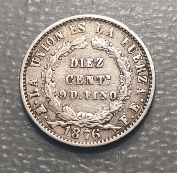 BOLIVIA 10 CENTAVOS 1876 KM 158.2 MBC-/MBC - Imagen 2