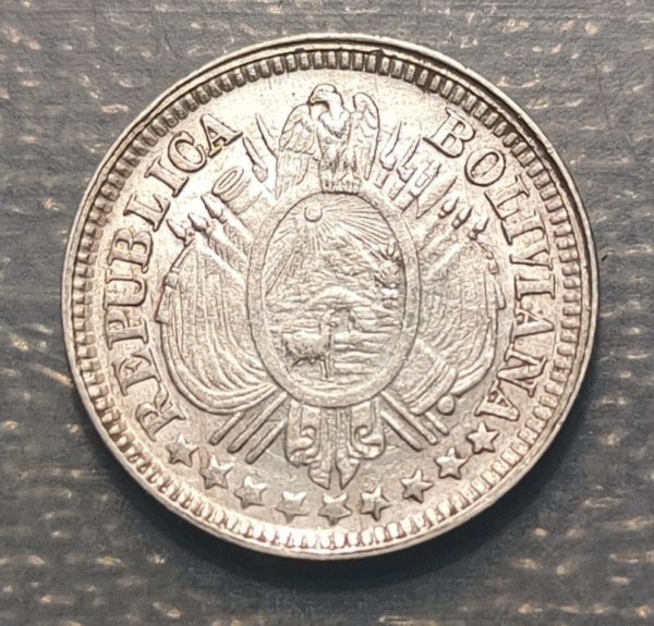 BOLIVIA 10 CENTAVOS 1893 CB EBC