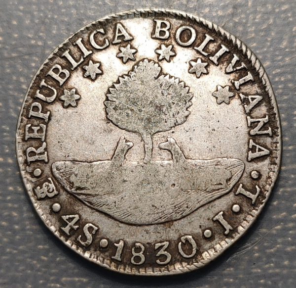 BOLIVIA POTOSI 4 SOLES 1830 IL MBC- - Imagen 2