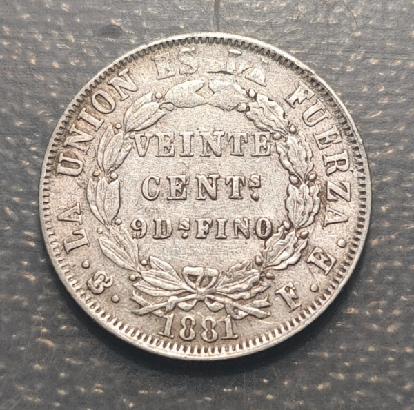 BOLIVIA 20 CENTAVOS 1881 FE KM 159.1 MBC - Imagen 2
