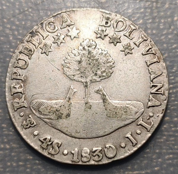 BOLIVIA POTOSI 4 SOLES 1830 IL BC+/MBC- - Imagen 2