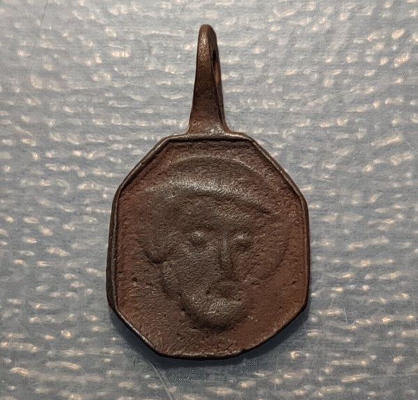 MEDALLA RELIGIOSA SAN ANASTASIO SAN VENANCIO BRONCE 20x12mm - Imagen 2
