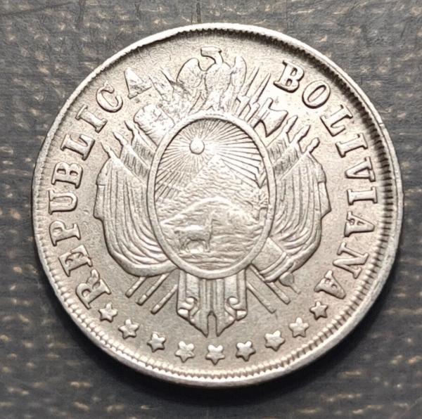 BOLIVIA 20 CENTAVOS 1884 FE EBC-