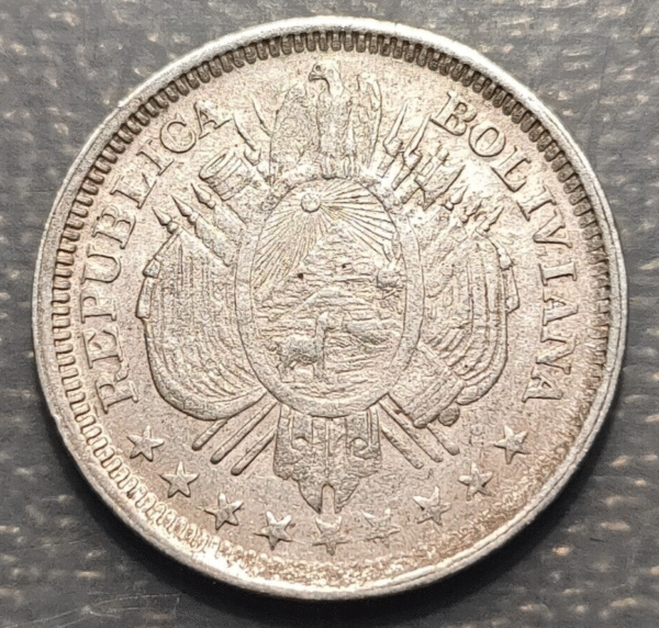 BOLIVIA 20 CENTAVOS 1885 FE EBC-/EBC