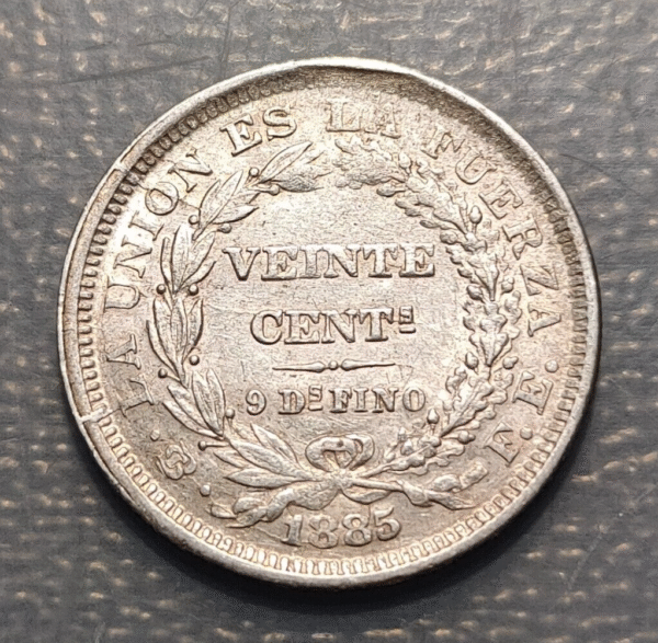 BOLIVIA 20 CENTAVOS 1885 FE EBC-/EBC - Imagen 2