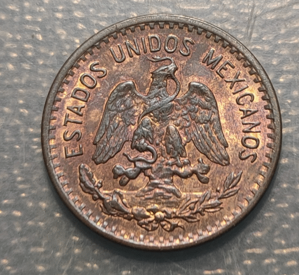 MEXICO 1 CENTAVO 1942 EBC+ BRILLO ORIGINAL