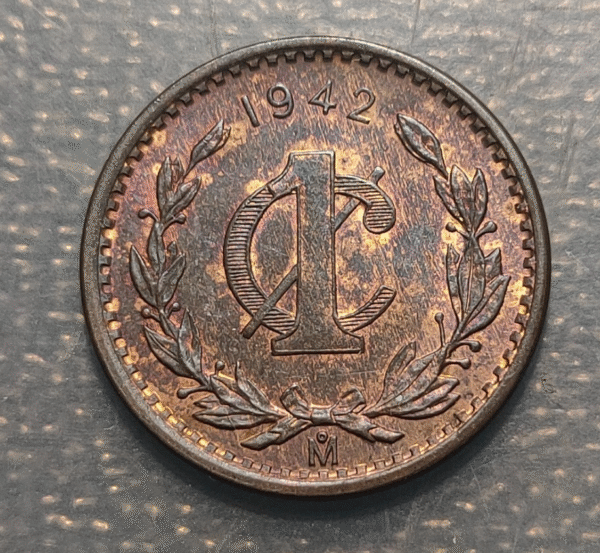 MEXICO 1 CENTAVO 1942 EBC+ BRILLO ORIGINAL - Imagen 2