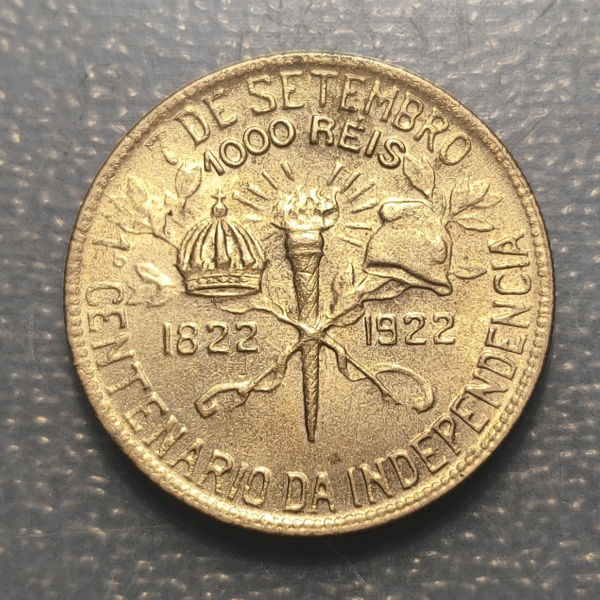 BRASIL BRAZIL 1000 REIS 1922 EBC - Imagen 2