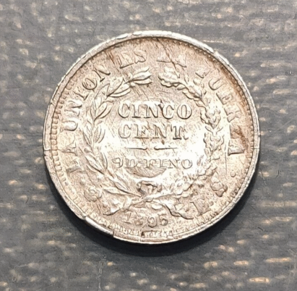 BOLIVIA 5 CENTAVOS 1895 EJ EBC - Imagen 2