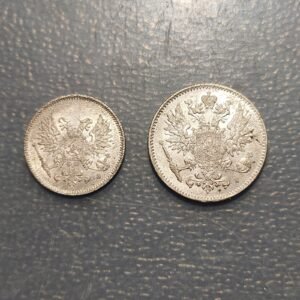 FINLANDIA FINLAND LOTE 2 MONEDAS 25 PENNIA 1917 - 50 PENNIA 1916