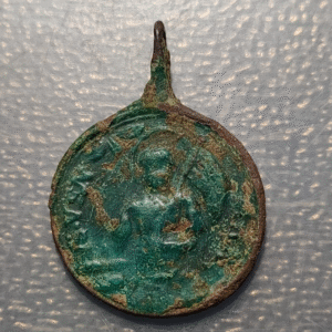 MEDALLA RELIGIOSA SAN VENANCIO SANTA ANA Y LA VIRGEN BRONCE 29x20mm