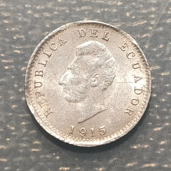ECUADOR 1/2 DECIMO DE SUCRE 1915 EBC+ - Imagen 2