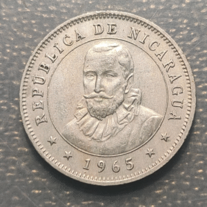 NICARAGUA 25 CENTAVOS DE CORDOBA 1965 KM 18.2 EBC+