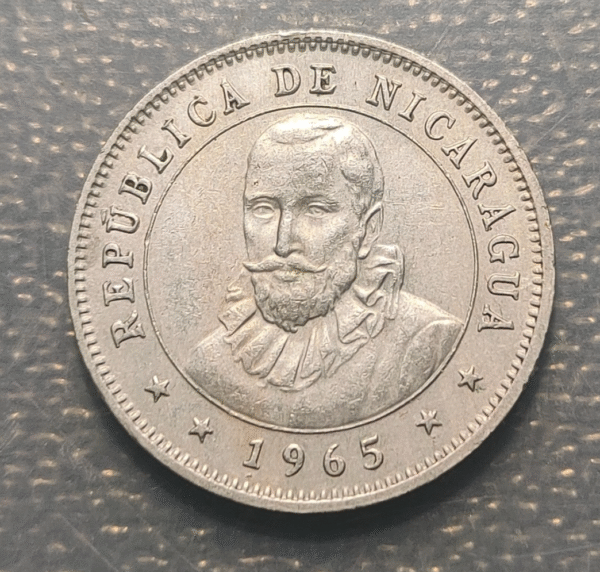 NICARAGUA 25 CENTAVOS DE CORDOBA 1965 KM 18.2 EBC+