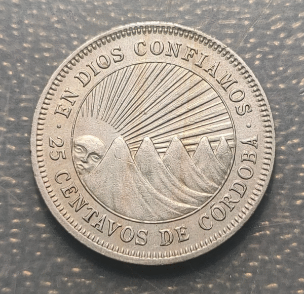 NICARAGUA 25 CENTAVOS DE CORDOBA 1965 KM 18.2 EBC+ - Imagen 2