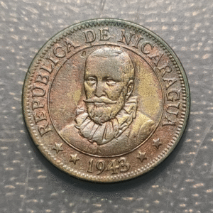 NICARAGUA 5 CENTAVOS DE CORDOBA 1943 KM 21 MBC