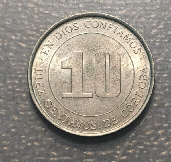 NICARAGUA 10 CENTAVOS DE CORDOBA 1978 KM 31 SC UNC - Imagen 2