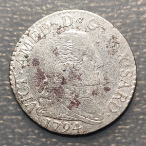 ITALIA REINO DE CERDEÑA SARDEGNA SAVOIA VITTORIO AMEDEO III 10 SOLDI 1794 BC+