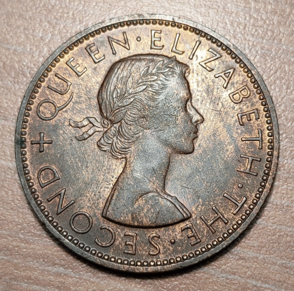 NUEVA ZELANDA NEW ZEALAND ELIZABETH II 1 PENNY 1959 24.2 BR SC UNC - Imagen 2