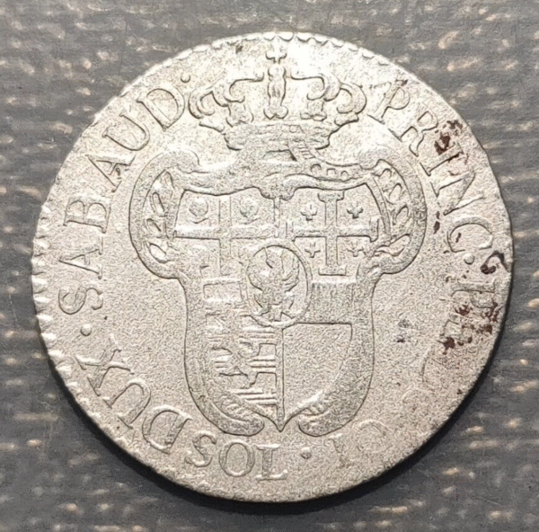 ITALIA REINO DE CERDEÑA SARDEGNA SAVOIA VITTORIO AMEDEO III 10 SOLDI 1794 BC+ - Imagen 2