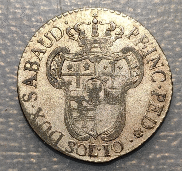 ITALIA REINO DE CERDEÑA SARDEGNA SAVOIA VITTORIO AMEDEO III 10 SOLDI 1794 - Imagen 2