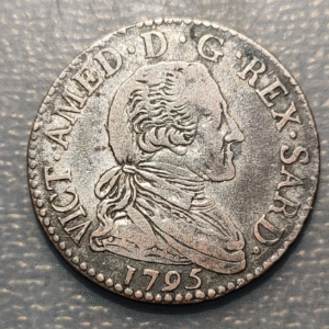 ITALIA REINO DE CERDEÑA SARDEGNA SAVOIA VITTORIO AMEDEO III 20 SOLDI 1795 MBC-