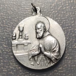 MEDALLA RELIGIOSA VIRGEN DEL PERPETUO SOCORRO SAN GREGORIO MAGNO ALUMINIO 30x26