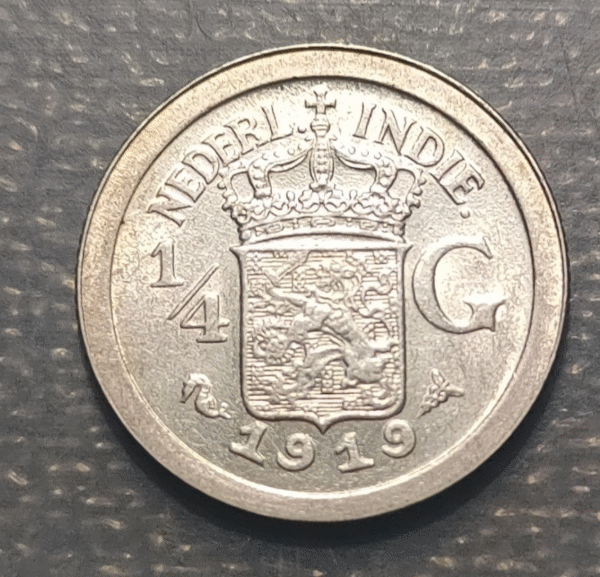 INDIAS NEERLANDESAS NETHERLANDS INDIES 1/4 GULDEN 1919 SC UNC - Imagen 2