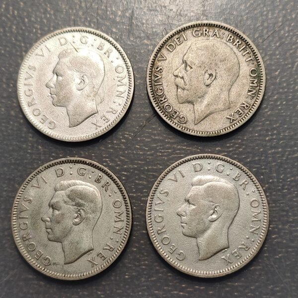 GREAT BRITAIN GRAN BRETAÑA LOTE 4 MONEDAS GEORGE V GEORGE VI SHILLING LION - Imagen 2