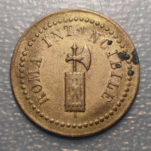 MEDALLA PATRIOTICA ITALIA ROMA AÑOS 1920-1930 "ROMA INTANGIBLE" 24mm
