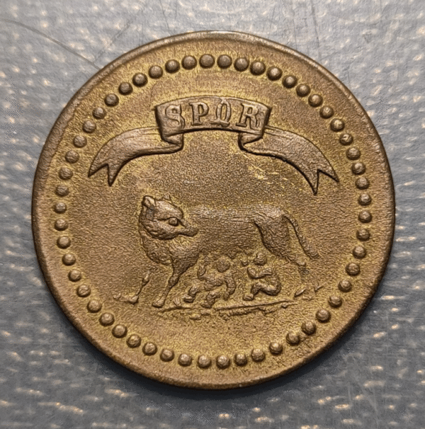 MEDALLA PATRIOTICA ITALIA ROMA AÑOS 1920-1930 "ROMA INTANGIBLE" 24mm - Imagen 2