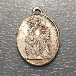 MEDALLA RELIGIOSA FRANCIA BESANÇON SAN PERREOT Y S. FERJEUX 20x15mm