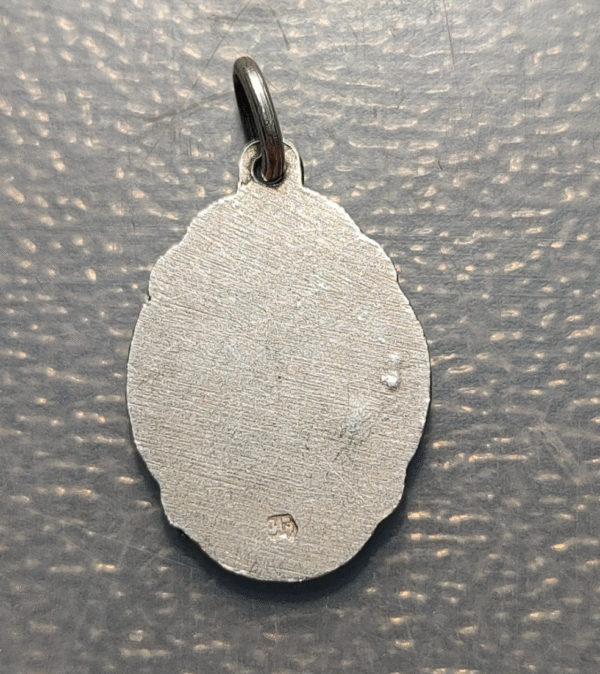 MEDALLA RELIGIOSA VIRGEN CON NIÑO SAN JOSE DE LA MONTAÑA PROBABLE PLATA 23x14mm - Imagen 2