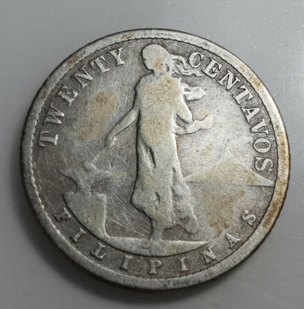 FILIPINAS PHILIPPINES ADMINISTRACION AMERICANA EE UU USA 20 CENTAVOS 1917 BC - Imagen 2