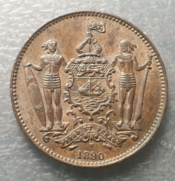 BRITISH NORTH BORNEO 1 CENT - ONE CENT 1890 H EBC/EBC+ BRILLO ORIGINAL - Imagen 2