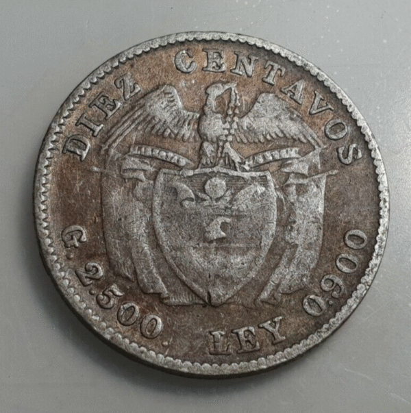 COLOMBIA 10 CENTAVOS 1913 MBC- - Imagen 2