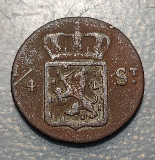 NETHERLANDS EAST INDIES INDIAS NEERLANDESAS 1/4 STUIVER 1825 S KM 287