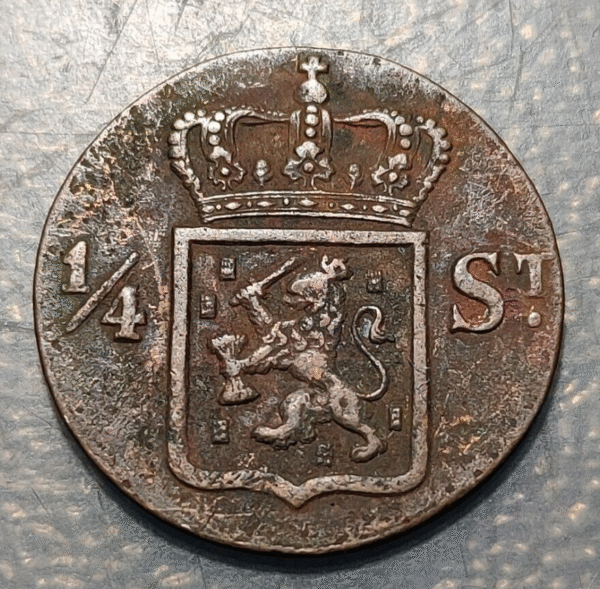 NETHERLANDS EAST INDIES INDIAS NEERLANDESAS 1/4 STUIVER 1836 KM 287 FECHA ESCASA
