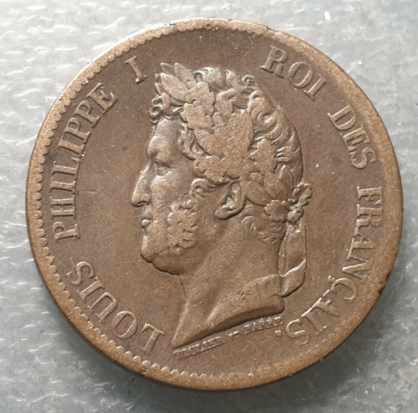 COLONIAS FRANCESAS FRENCH COLONIES LOUIS PHILIPPE I 5 CENTIMES 1843 BC+