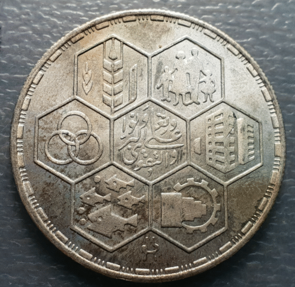 EGIPTO EGYPT 5 POUNDS 1984 AH 1404 KM 567 SC UNC PATINA BONITA