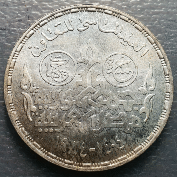 EGIPTO EGYPT 5 POUNDS 1984 AH 1404 KM 567 SC UNC PATINA BONITA - Imagen 2